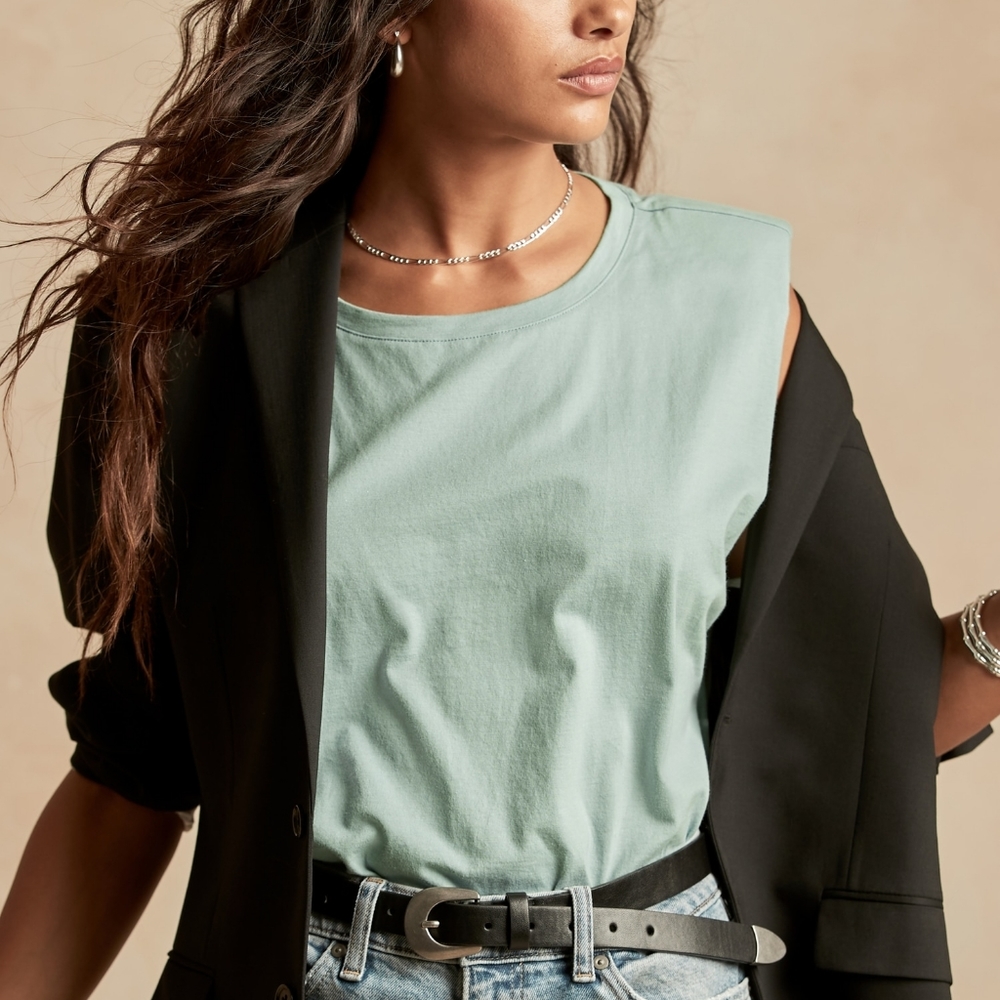 Banana Republic Padded Shoulder Tank, NWT, Medium, mint green